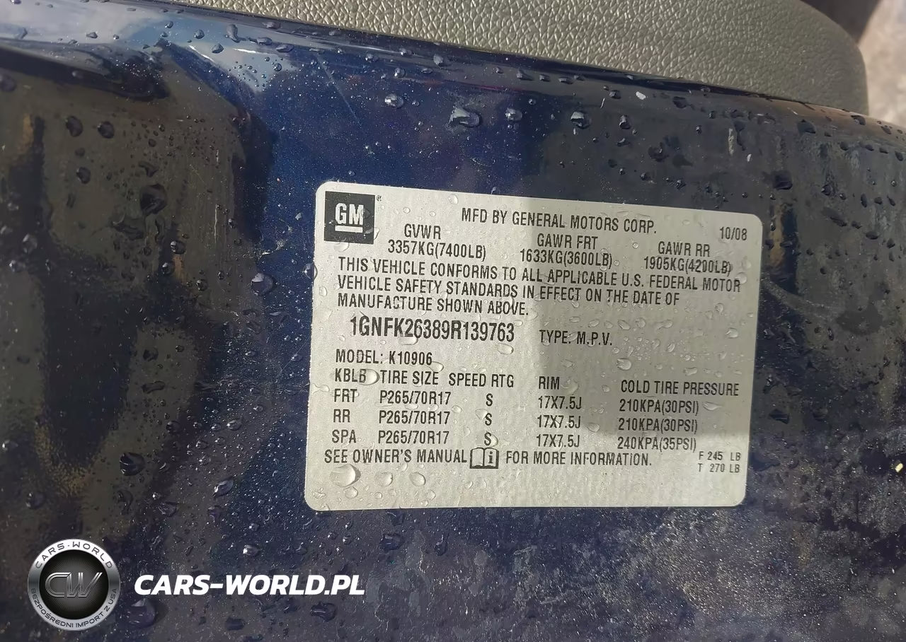 2009 Chevrolet Suburban 1500 Lt1 VIN:1GNFK26389R139763 - 9