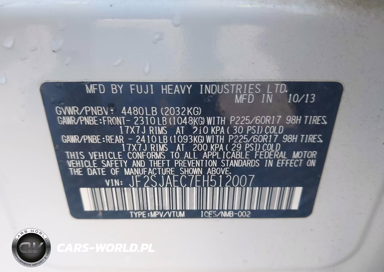 2014 Subaru Forester 2.5I Premium VIN:JF2SJAEC7EH512007 - 9