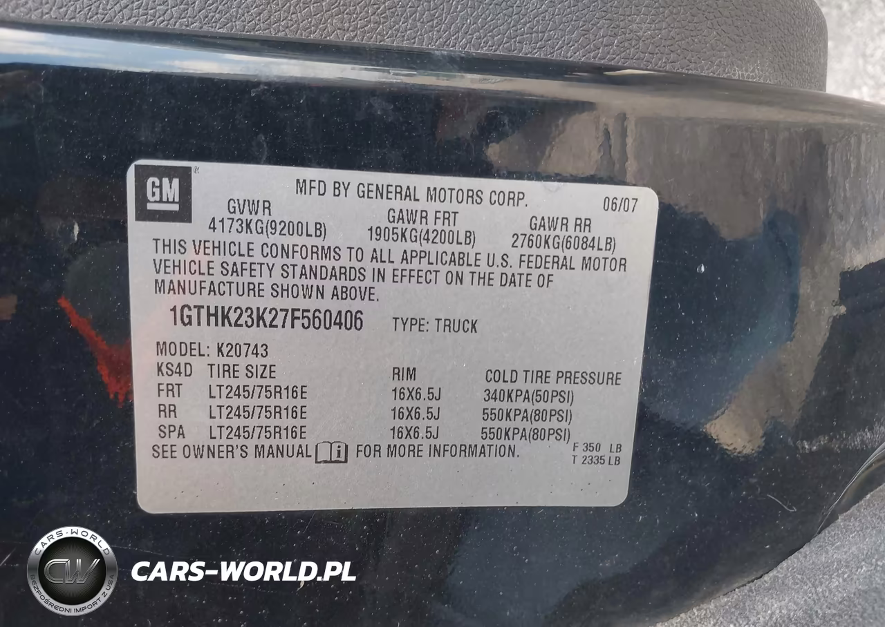 2007 GMC Sierra 2500Hd Slt VIN:1GTHK23K27F560406 - 9