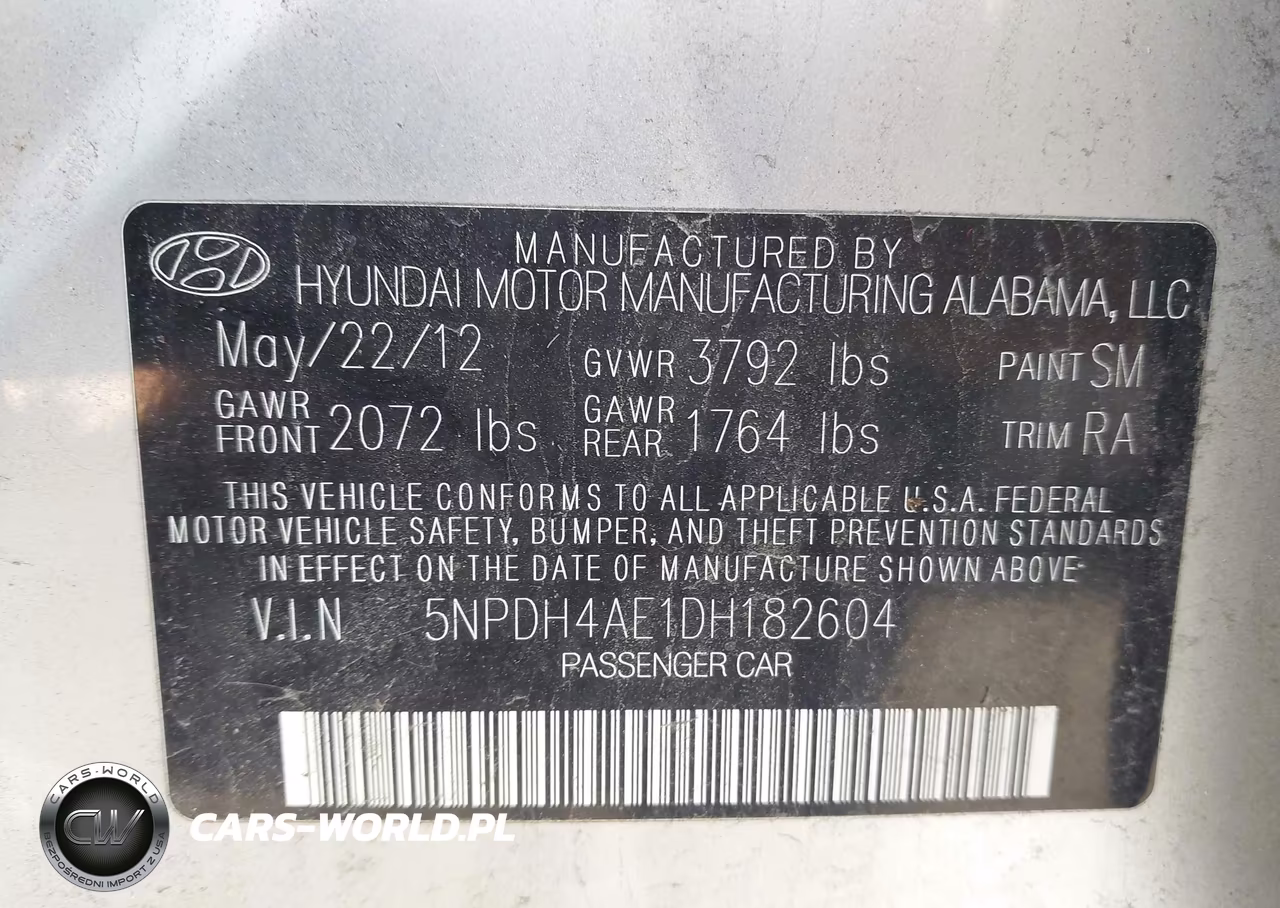 2013 Hyundai Elantra Gls-Limited VIN:5NPDH4AE1DH182604 - 9