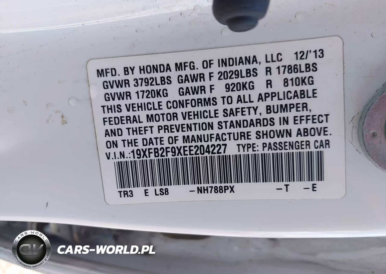 2014 Honda Civic Ex-L VIN:19XFB2F9XEE204227 - 9