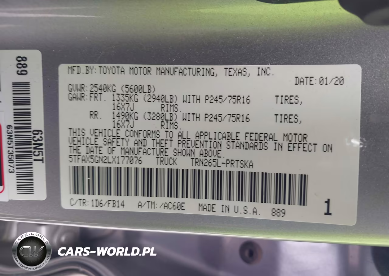 2020 Toyota Tacoma Sr VIN:5TFAX5GN2LX177076 - 9