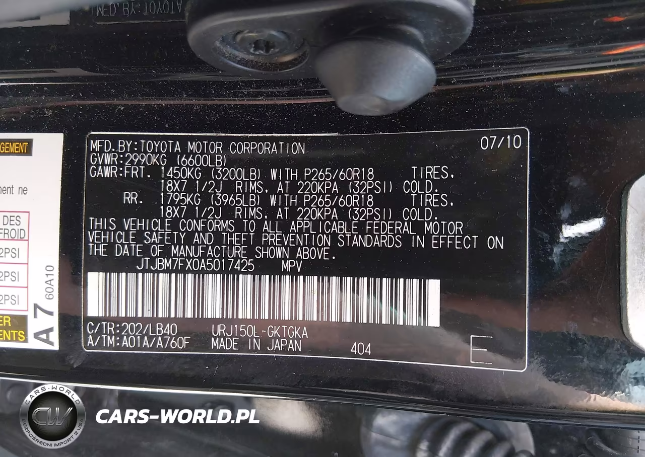 2010 Lexus Gx 460 VIN:JTJBM7FX0A5017425 - 9