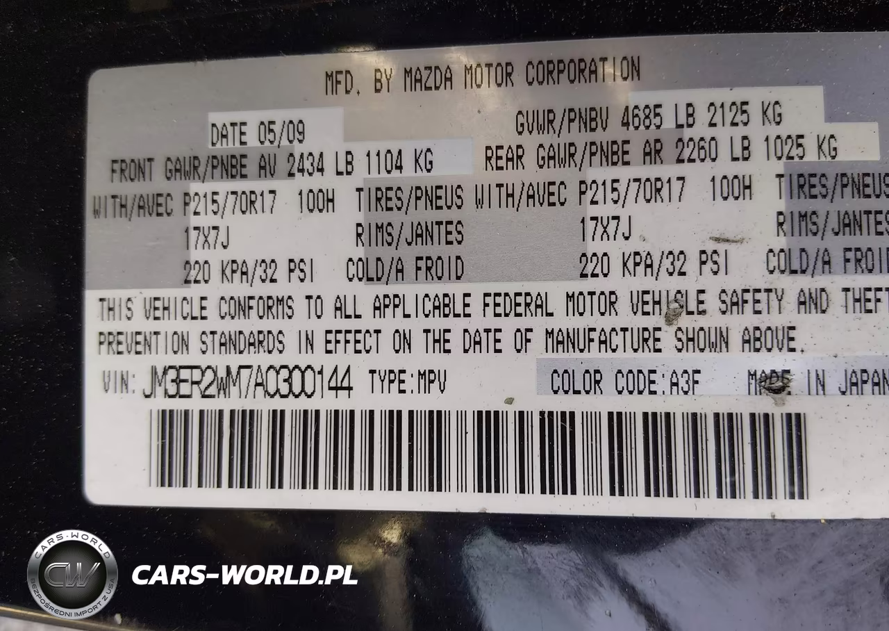 2010 Mazda Cx-7 I Sport VIN:JM3ER2WM7A0300144 - 9
