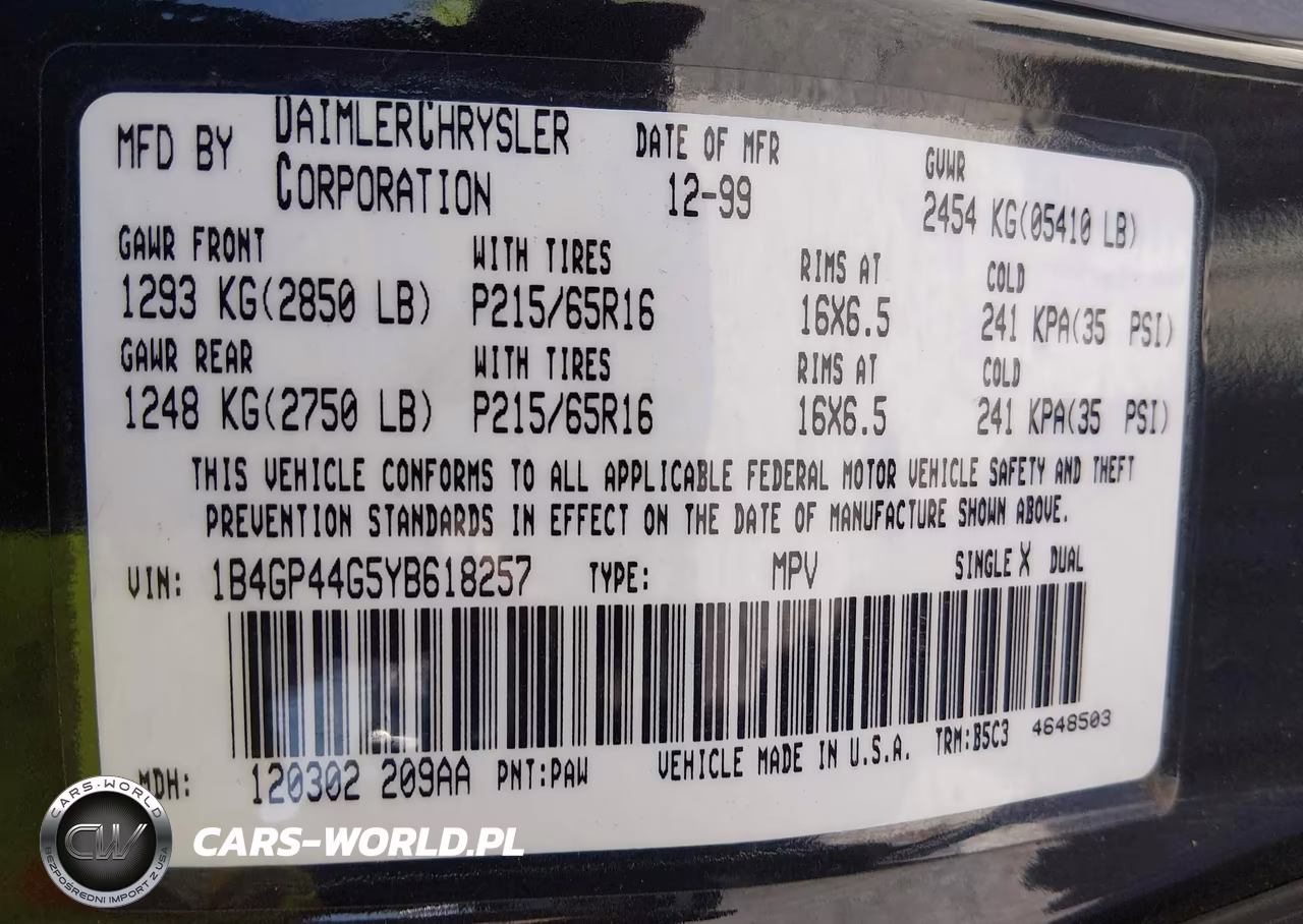 2000 Dodge Grand Caravan Se VIN:1B4GP44G5YB618257 - 9