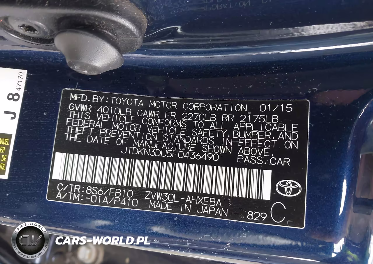 2015 Toyota Prius Two VIN:JTDKN3DU5F0436490 - 9