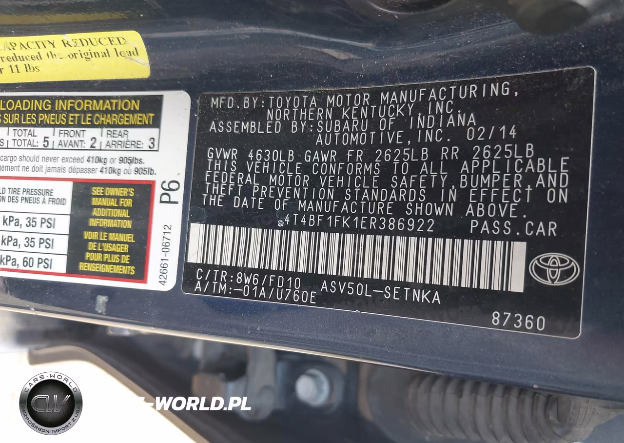 2014 Toyota Camry Le VIN:4T4BF1FK1ER386922 - 9