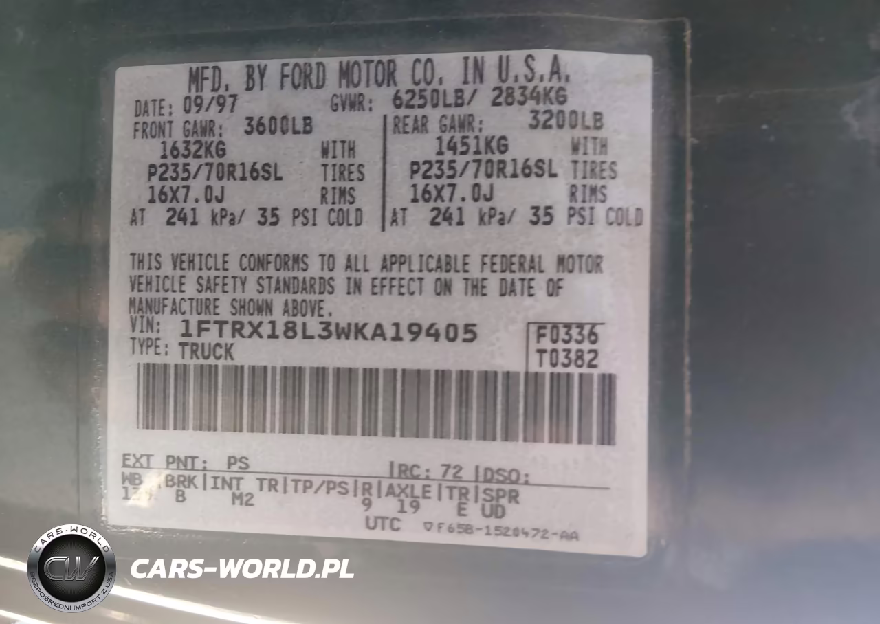 1998 Ford F-150 Lariat-Standard-Xl-Xlt VIN:1FTRX18L3WKA19405 - 9