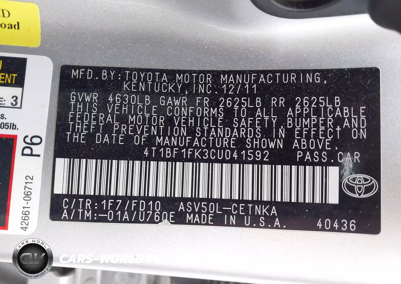 2012 Toyota Camry Le VIN:4T1BF1FK3CU041592 - 9