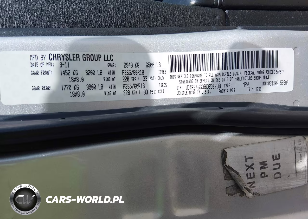2011 Dodge Durango Crew VIN:1D4RE4GG3BC650738 - 9