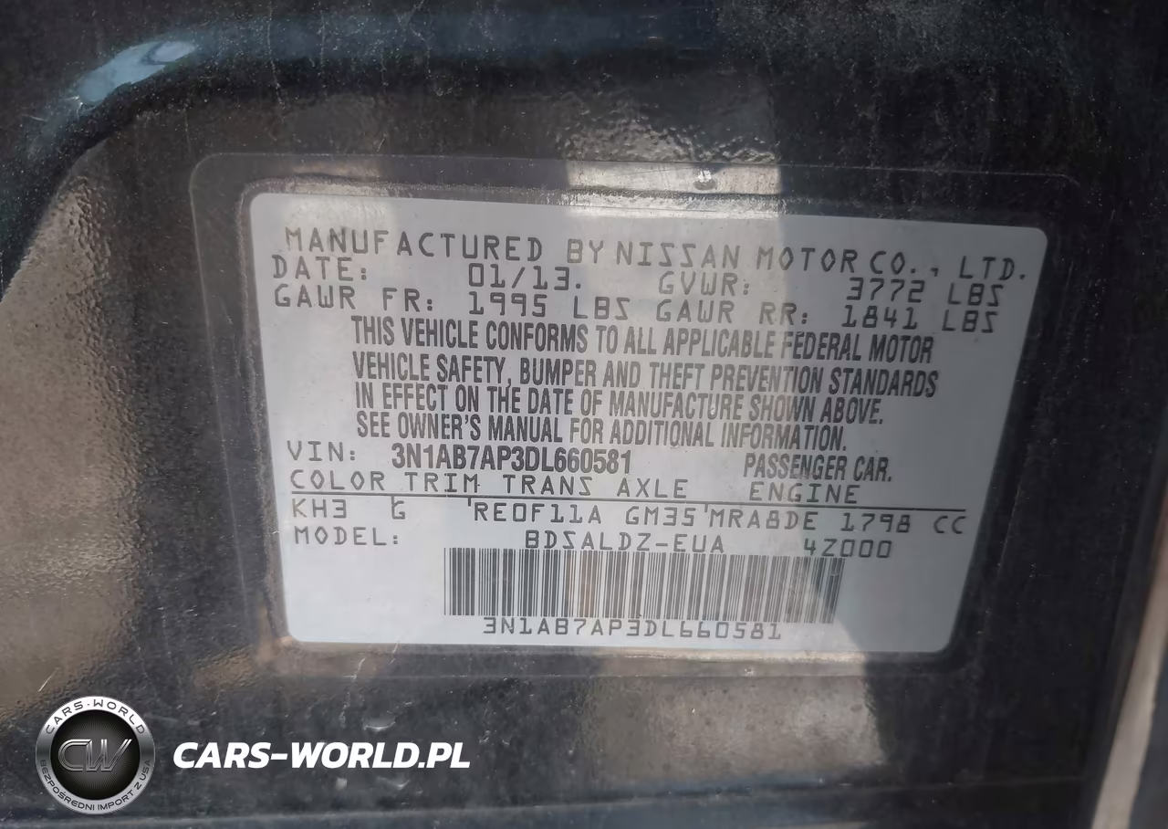 2013 Nissan Sentra Sv VIN:3N1AB7AP3DL660581 - 9