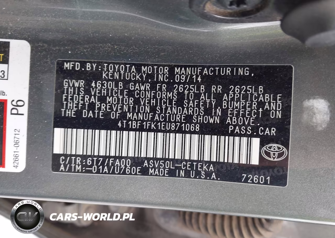 2014 Toyota Camry L VIN:4T1BF1FK1EU871068 - 9