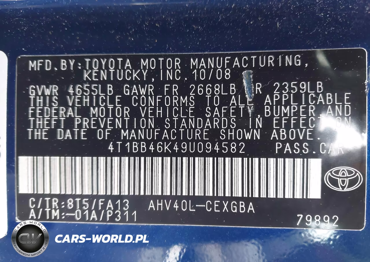 2009 Toyota Camry Hybrid VIN:4T1BB46K49U094582 - 9
