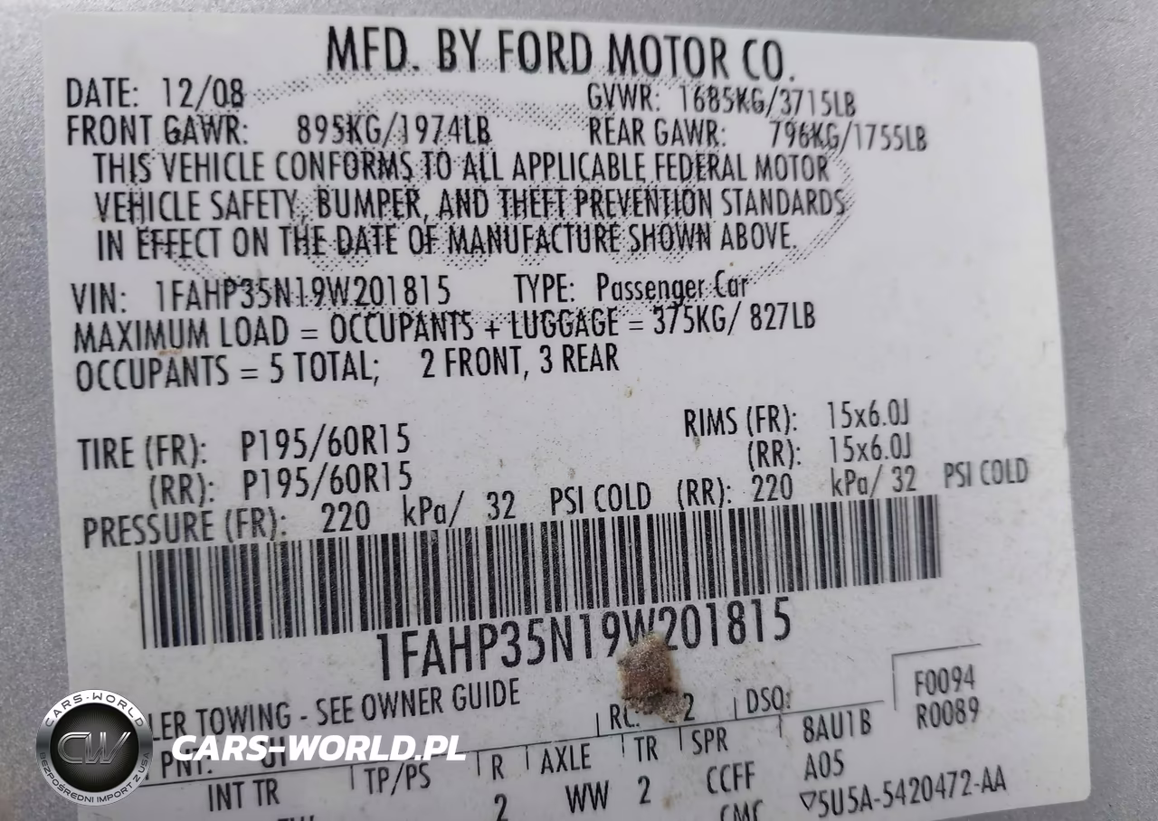 2009 Ford Focus Se VIN:1FAHP35N19W201815 - 9