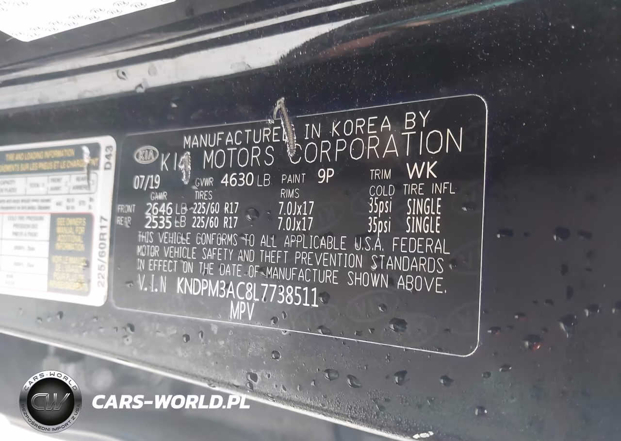 2020 Kia Sportage Lx VIN:KNDPM3AC8L7738511 - 9