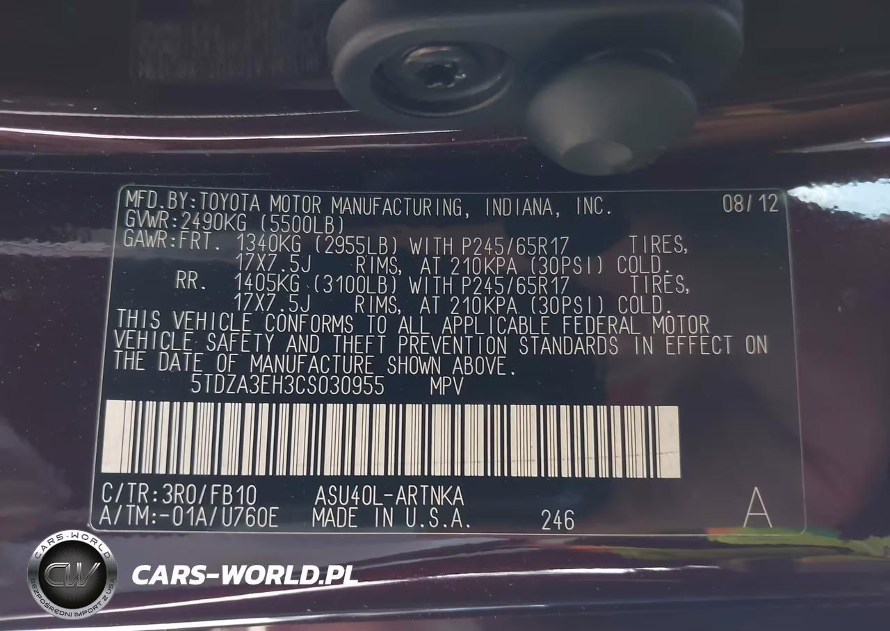 2012 Toyota Highlander VIN:5TDZA3EH3CS030955 - 9