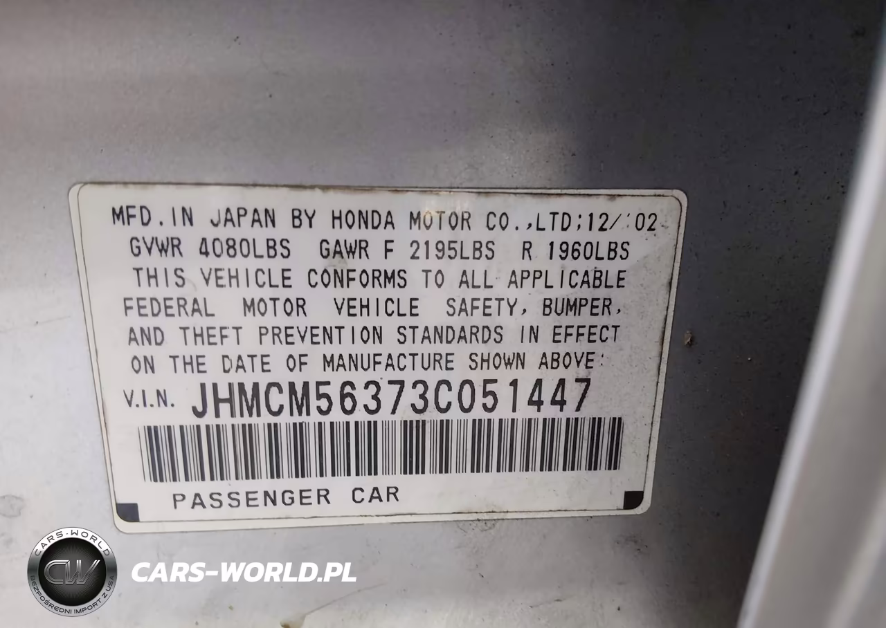2003 Honda Accord 2.4 Lx VIN:JHMCM56373C051447 - 9