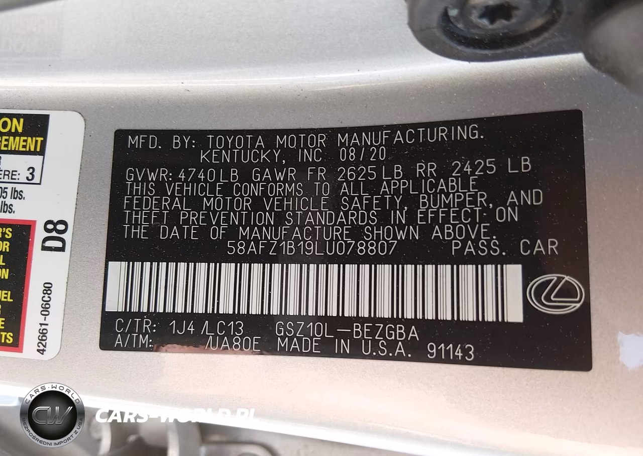 2020 Lexus Es 350 Ultra Luxury VIN:58AFZ1B19LU078807 - 9