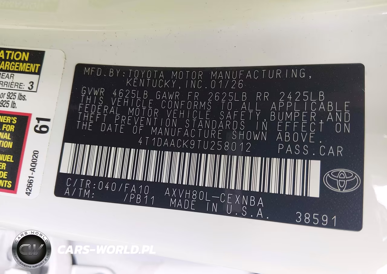 2026 Toyota Camry Le VIN:4T1DAACK9TU258012 - 9