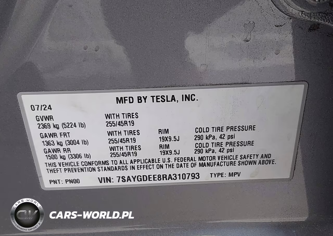 2024 Tesla Model Y Long Range Dual Motor All-Wheel Drive VIN:7SAYGDEE8RA310793 - 9