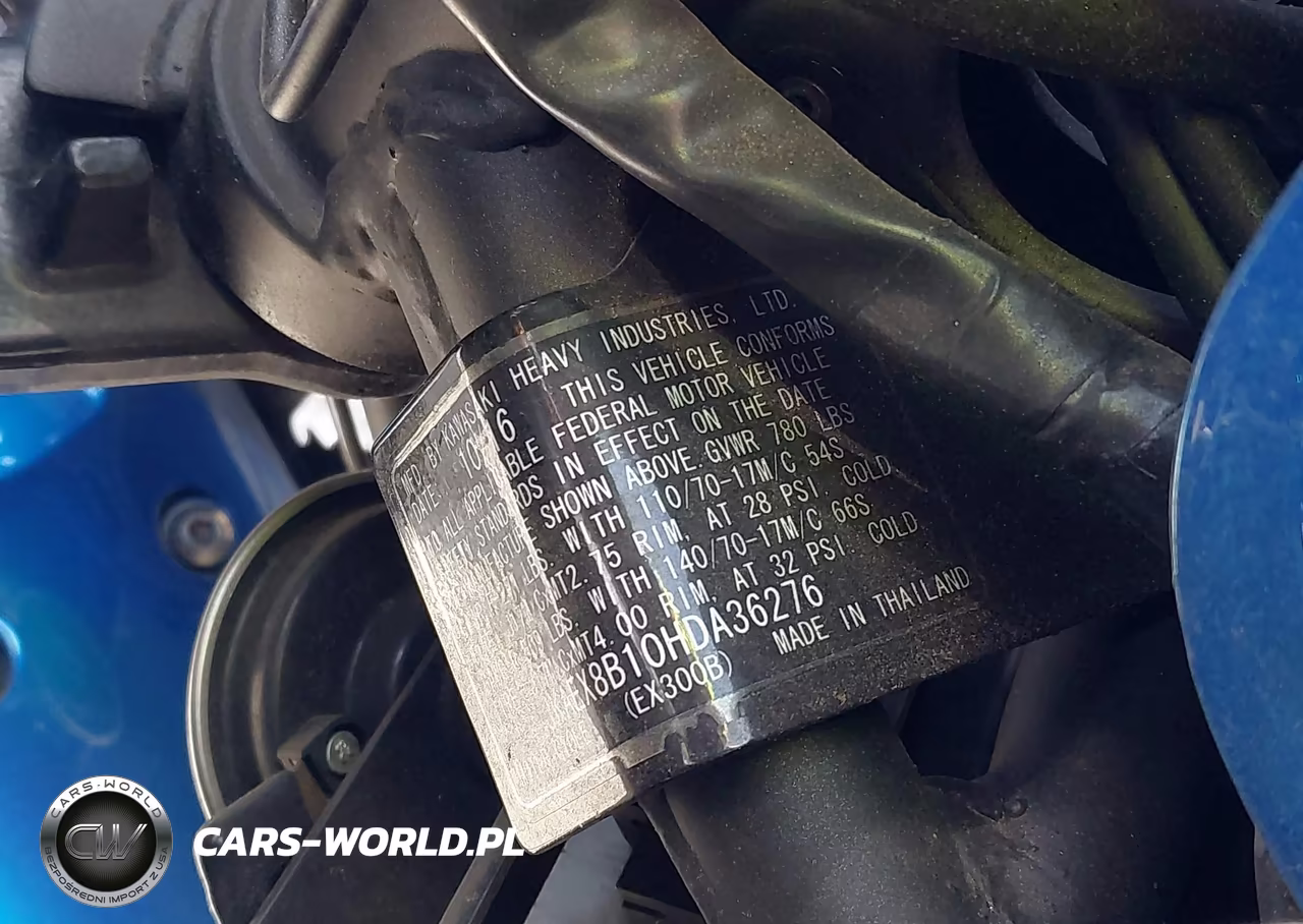2017 Kawasaki Ex300 B VIN:JKAEX8B10HDA36276 - 10