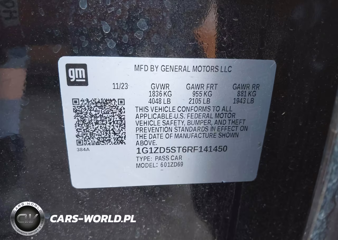 2024 Chevrolet Malibu Fwd 1Lt VIN:1G1ZD5ST6RF141450 - 9