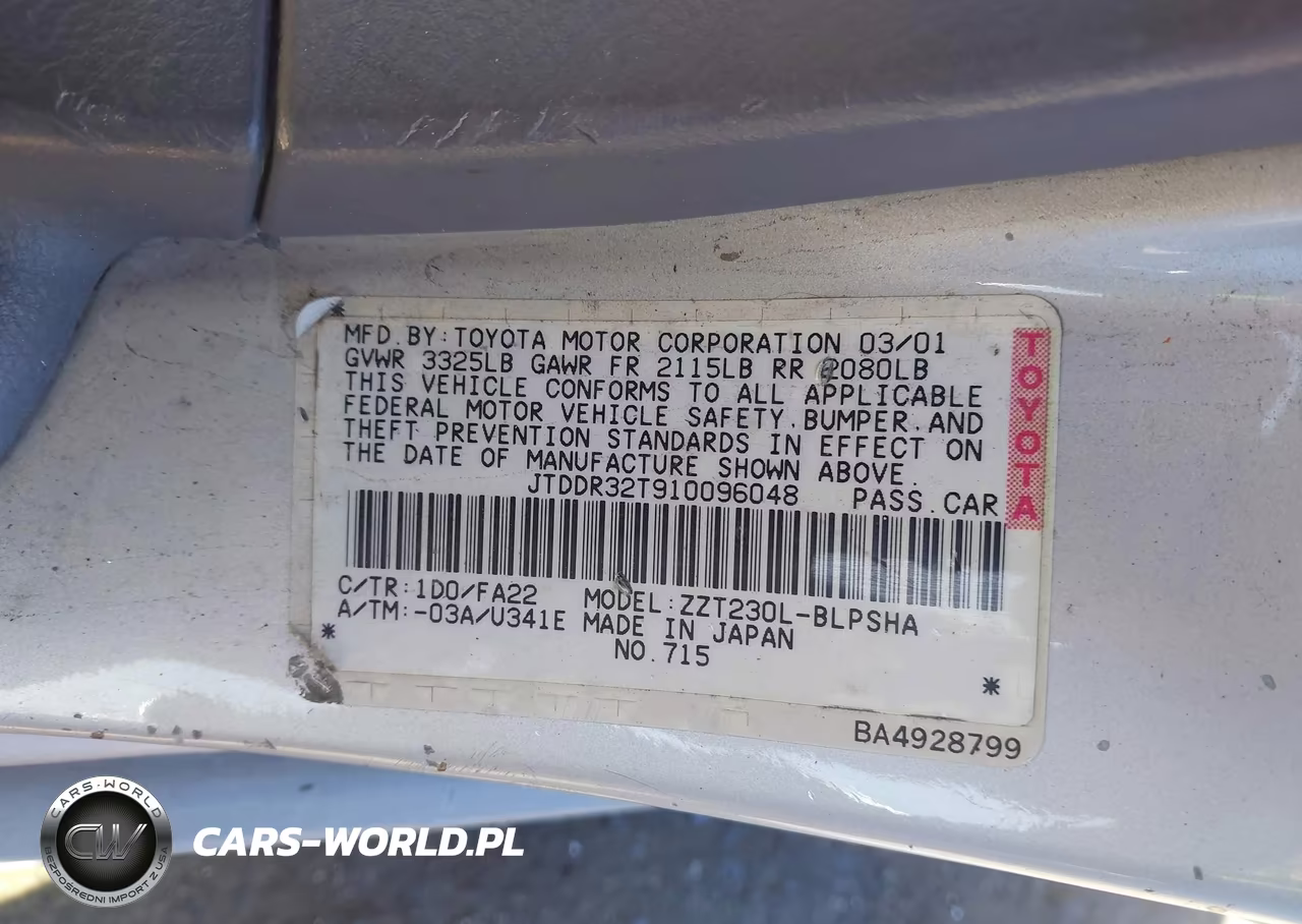 2001 Toyota Celica Gt VIN:JTDDR32T910096048 - 9