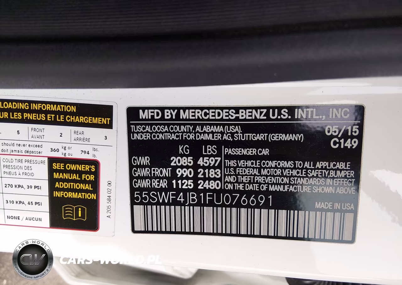 2015 Mercedes-Benz C 300 VIN:55SWF4JB1FU076691 - 9