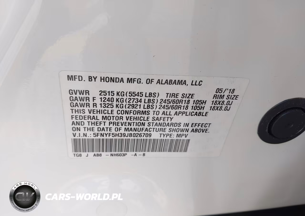 2018 Honda Pilot Ex VIN:5FNYF5H39JB026709 - 9