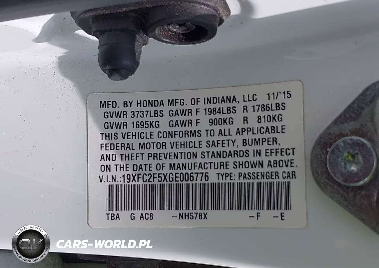 2016 Honda Civic Lx VIN:19XFC2F5XGE006776 - 9