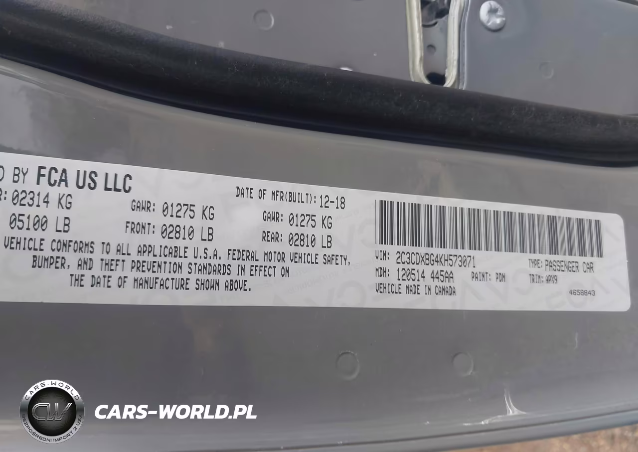 2019 Dodge Charger Sxt Rwd VIN:2C3CDXBG4KH573071 - 9