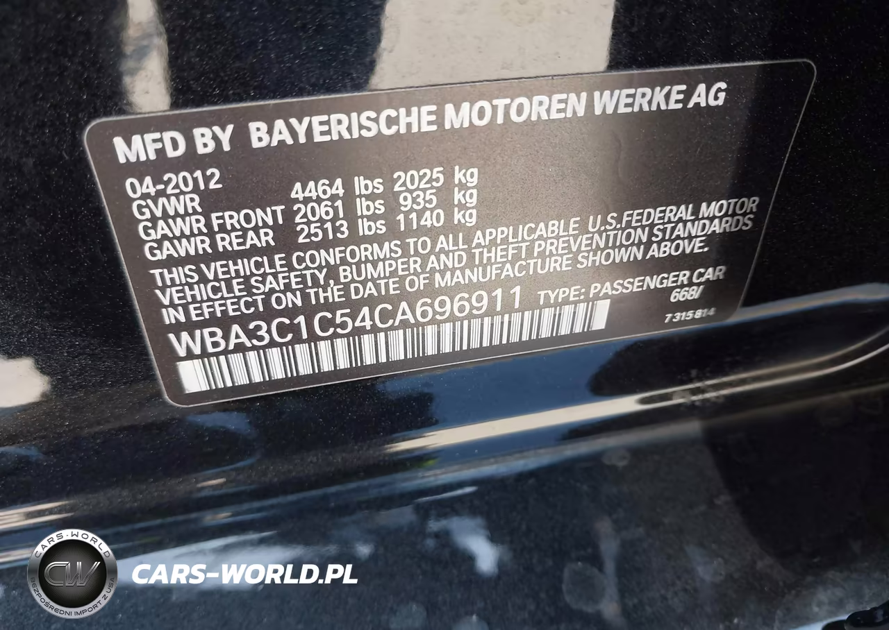 2012 BMW 328I VIN:WBA3C1C54CA696911 - 9