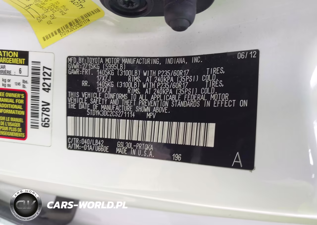 2012 Toyota Sienna Xle V6 8 Passenger VIN:5TDYK3DC2CS271114 - 9