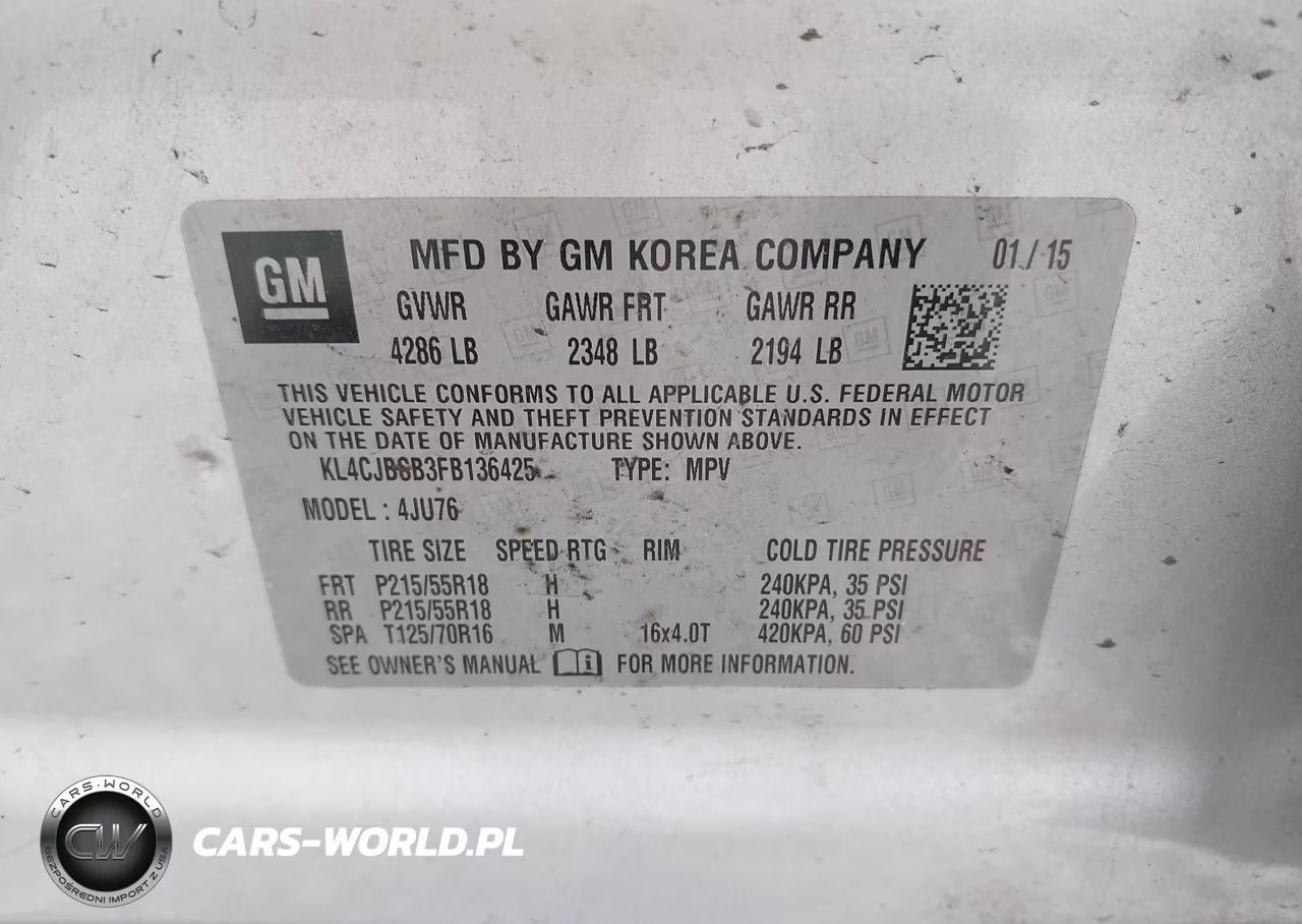 2015 Buick Encore Convenience VIN:KL4CJBSB3FB136425 - 9