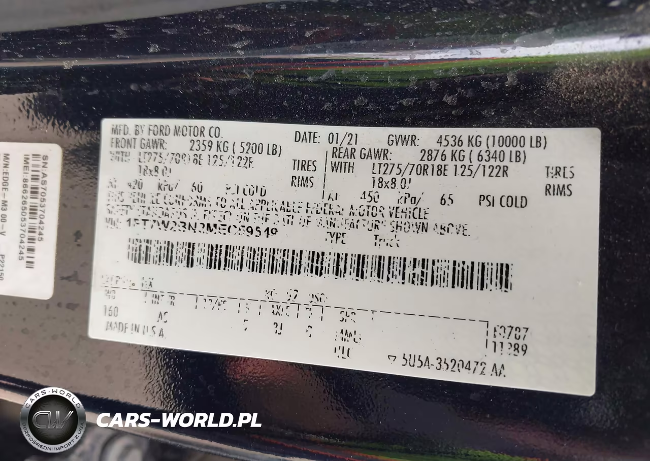 2021 Ford F-250 Xl VIN:1FT7W2BN2MEC59549 - 9