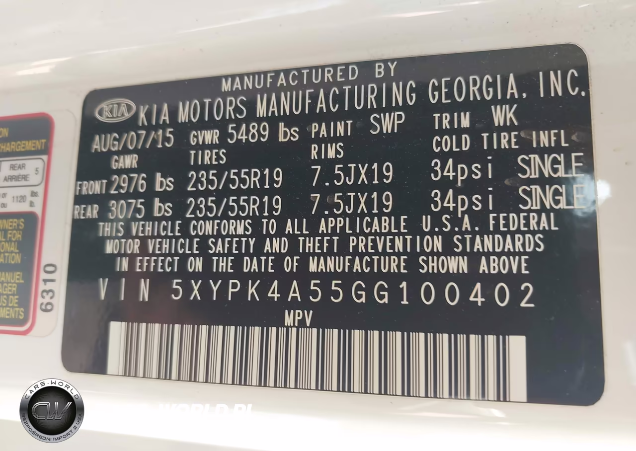 2016 Kia Sorento 3.3L Sxl VIN:5XYPK4A55GG100402 - 9