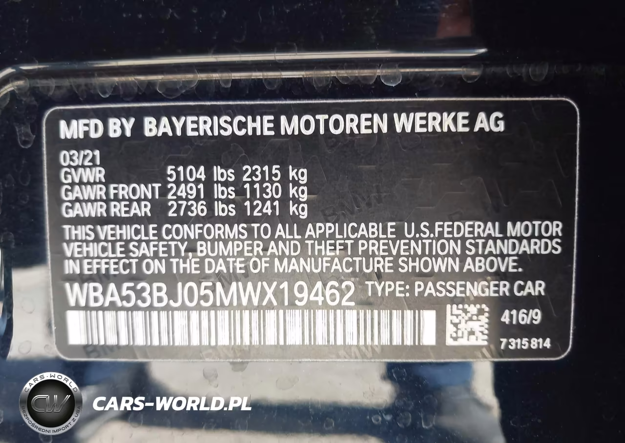 2021 BMW 540I VIN:WBA53BJ05MWX19462 - 9
