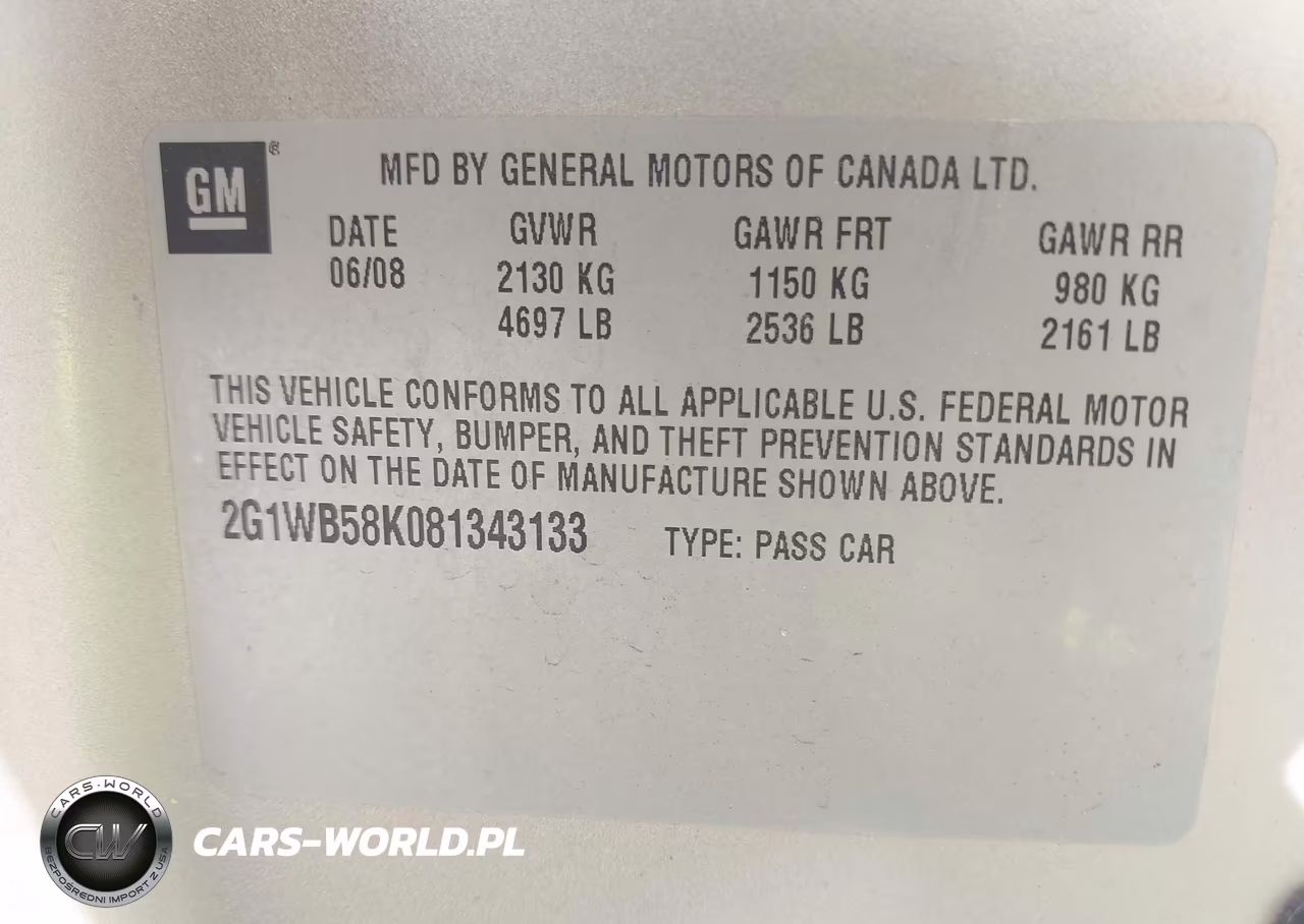 2008 Chevrolet Impala Ls VIN:2G1WB58K081343133 - 9