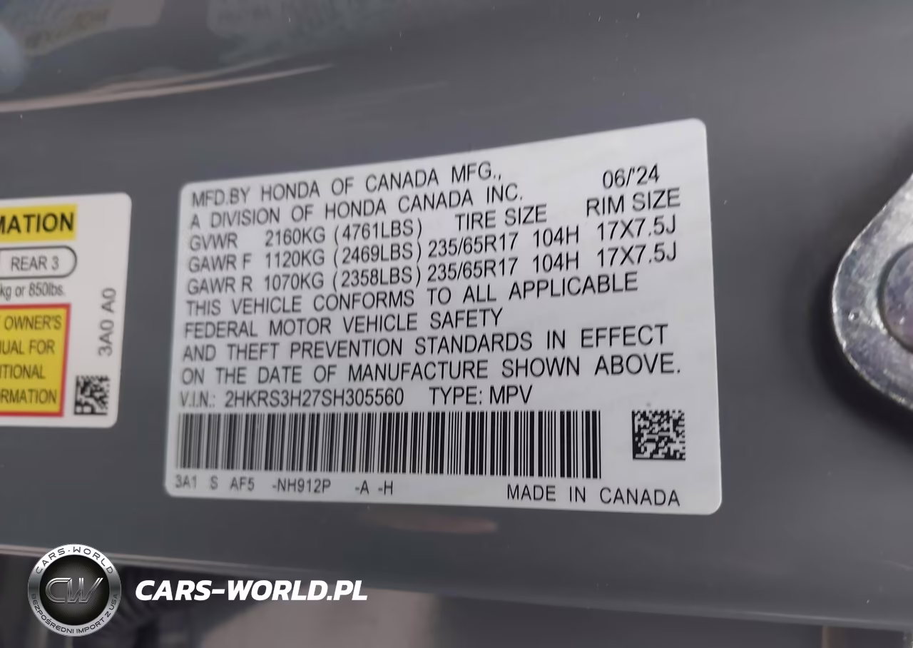2025 Honda Cr-V Lx 2Wd VIN:2HKRS3H27SH305560 - 9