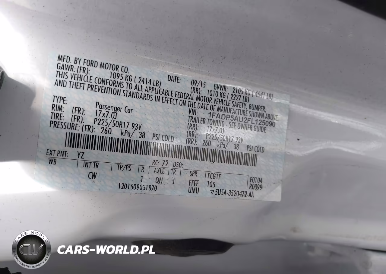 2015 Ford C-Max Hybrid Se VIN:1FADP5AU2FL125090 - 9