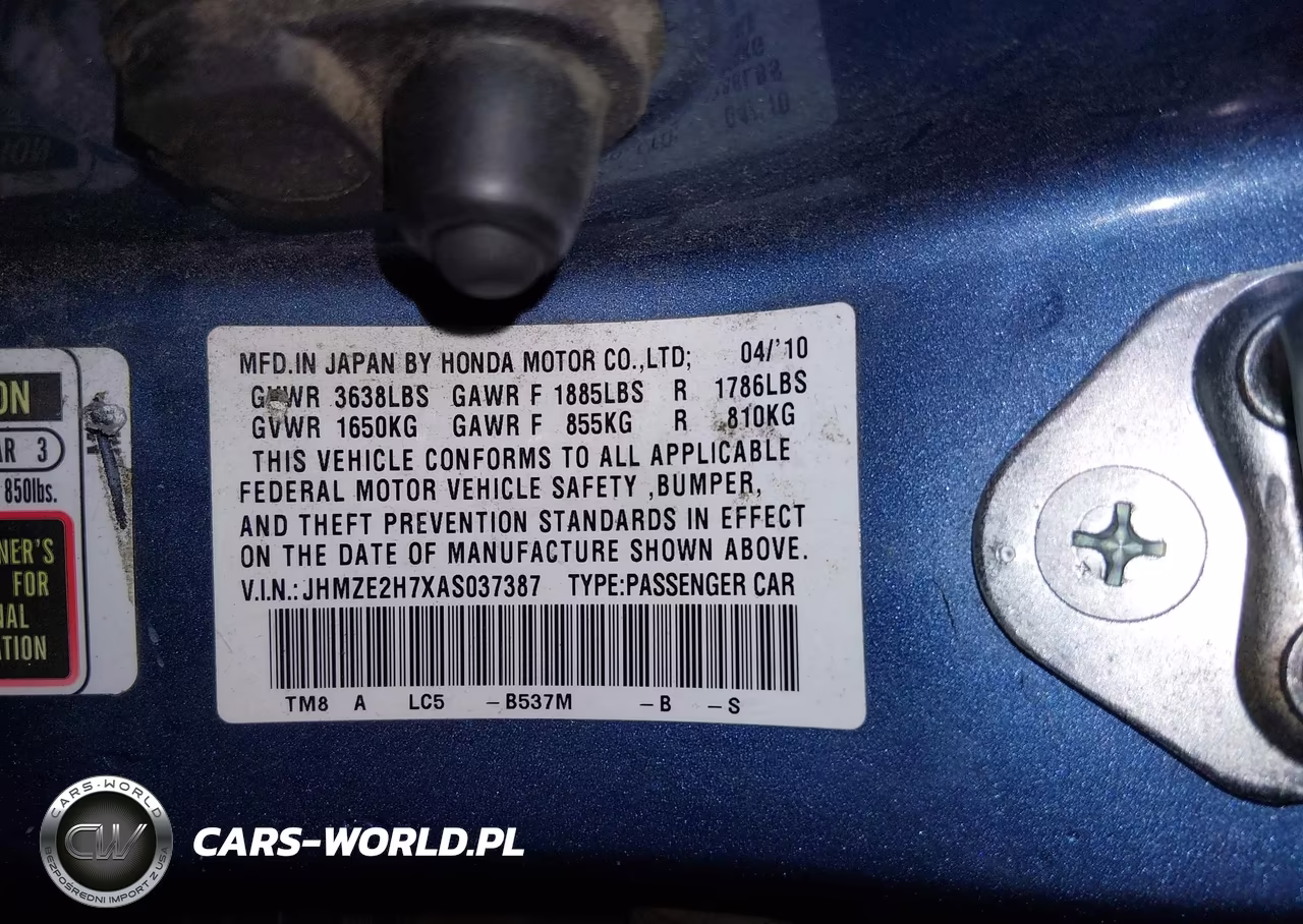 2010 Honda Insight Ex VIN:JHMZE2H7XAS037387 - 9