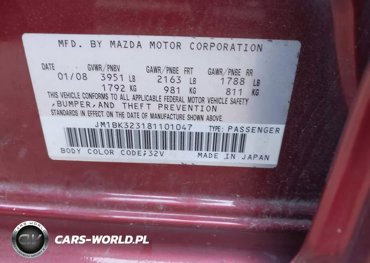 2008 Mazda Mazda3 S Sport VIN:JM1BK323181101047 - 9