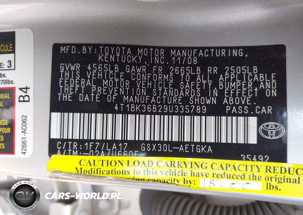 2009 Toyota Avalon Xls VIN:4T1BK36B29U335789 - 9