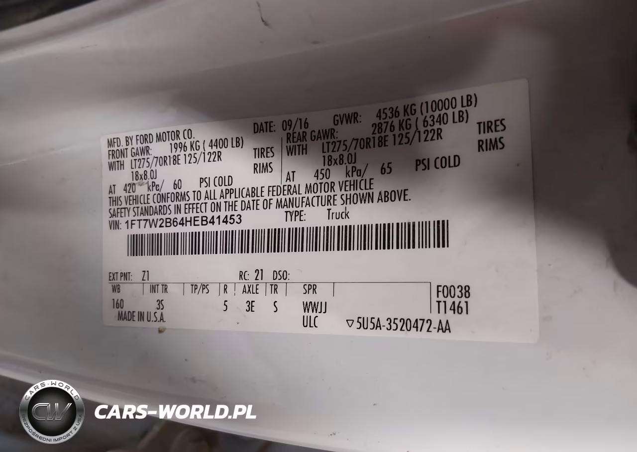 2017 Ford F-250 Xlt VIN:1FT7W2B64HEB41453 - 9