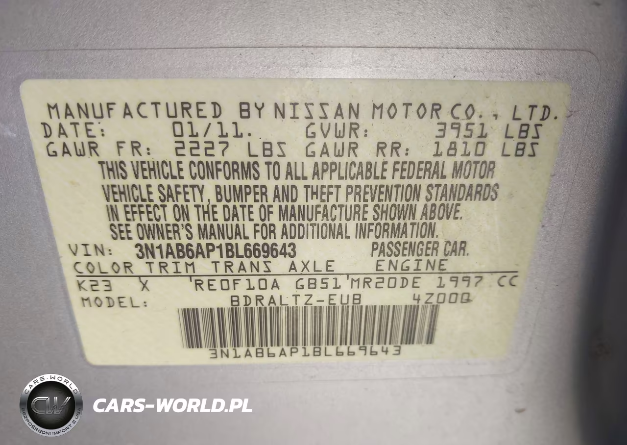 2011 Nissan Sentra 2.0S VIN:3N1AB6AP1BL669643 - 9