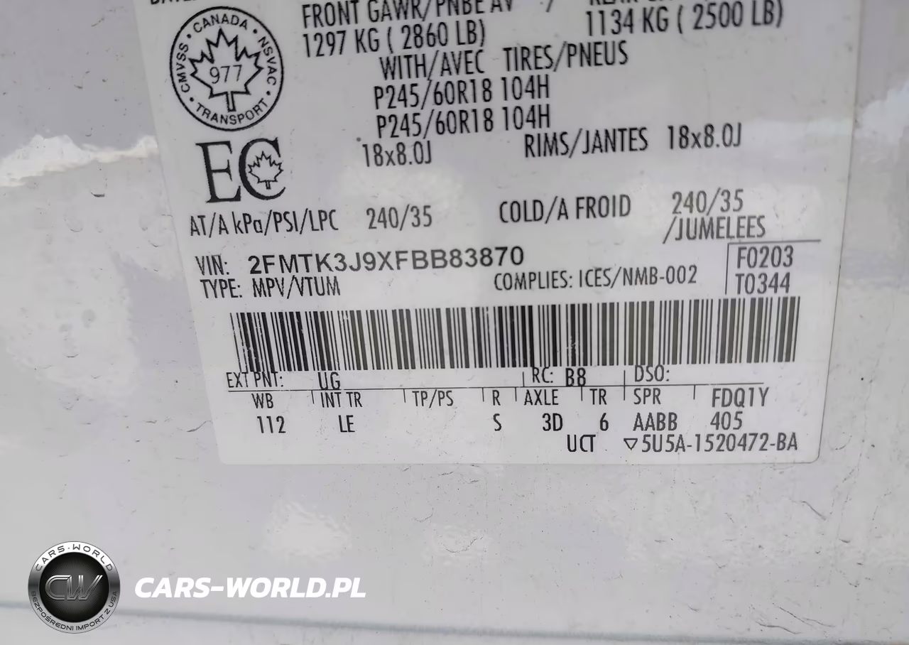 2015 Ford Edge Sel VIN:2FMTK3J9XFBB83870 - 9