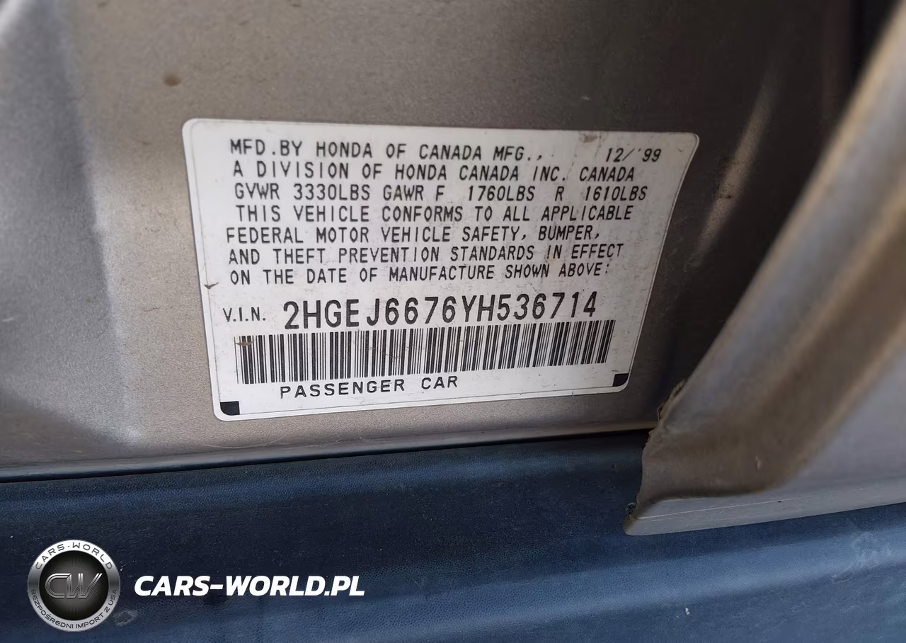 2000 Honda Civic Lx VIN:2HGEJ6676YH536714 - 9