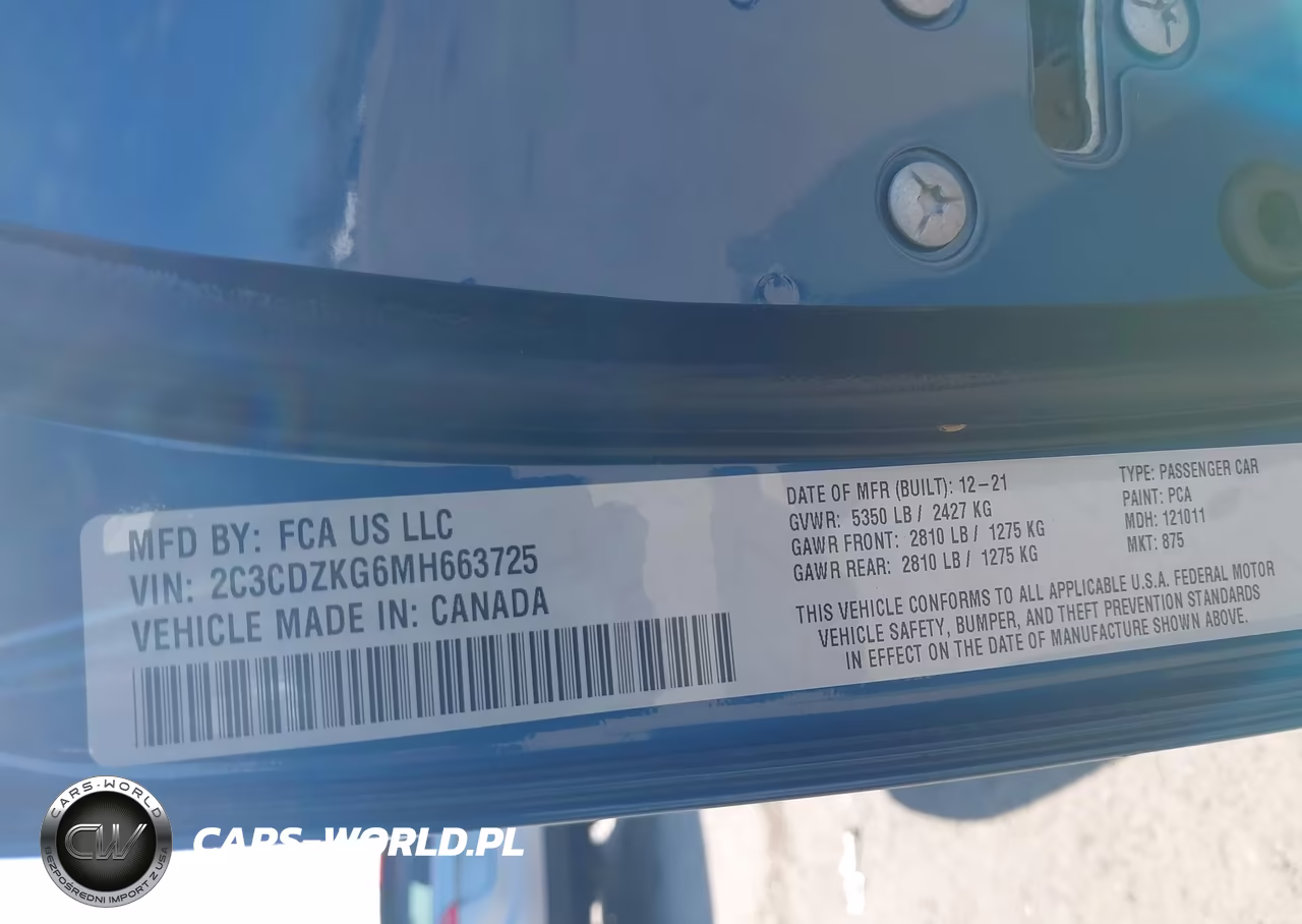 2021 Dodge Challenger Gt Awd VIN:2C3CDZKG6MH663725 - 9