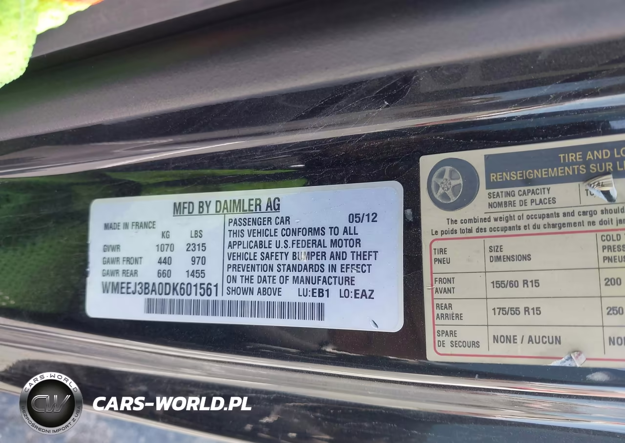 2013 Smart Fortwo Pure VIN:WMEEJ3BA0DK601561 - 9