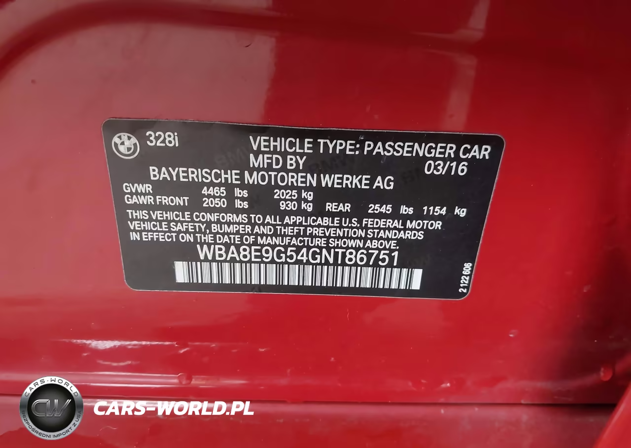 2016 BMW 328I VIN:WBA8E9G54GNT86751 - 9